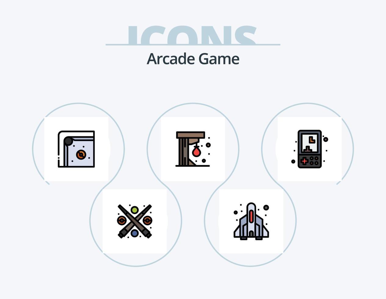 portico linea pieno icona imballare 5 icona design. giocare a. divertimento. giocare a. arcade. gioco vettore