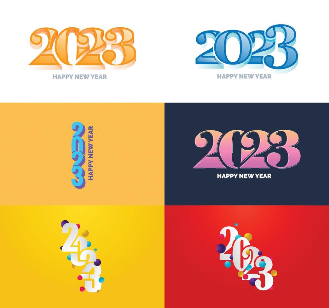 grande impostato di 2023 contento nuovo anno logo testo design 2023 numero design modello vettore