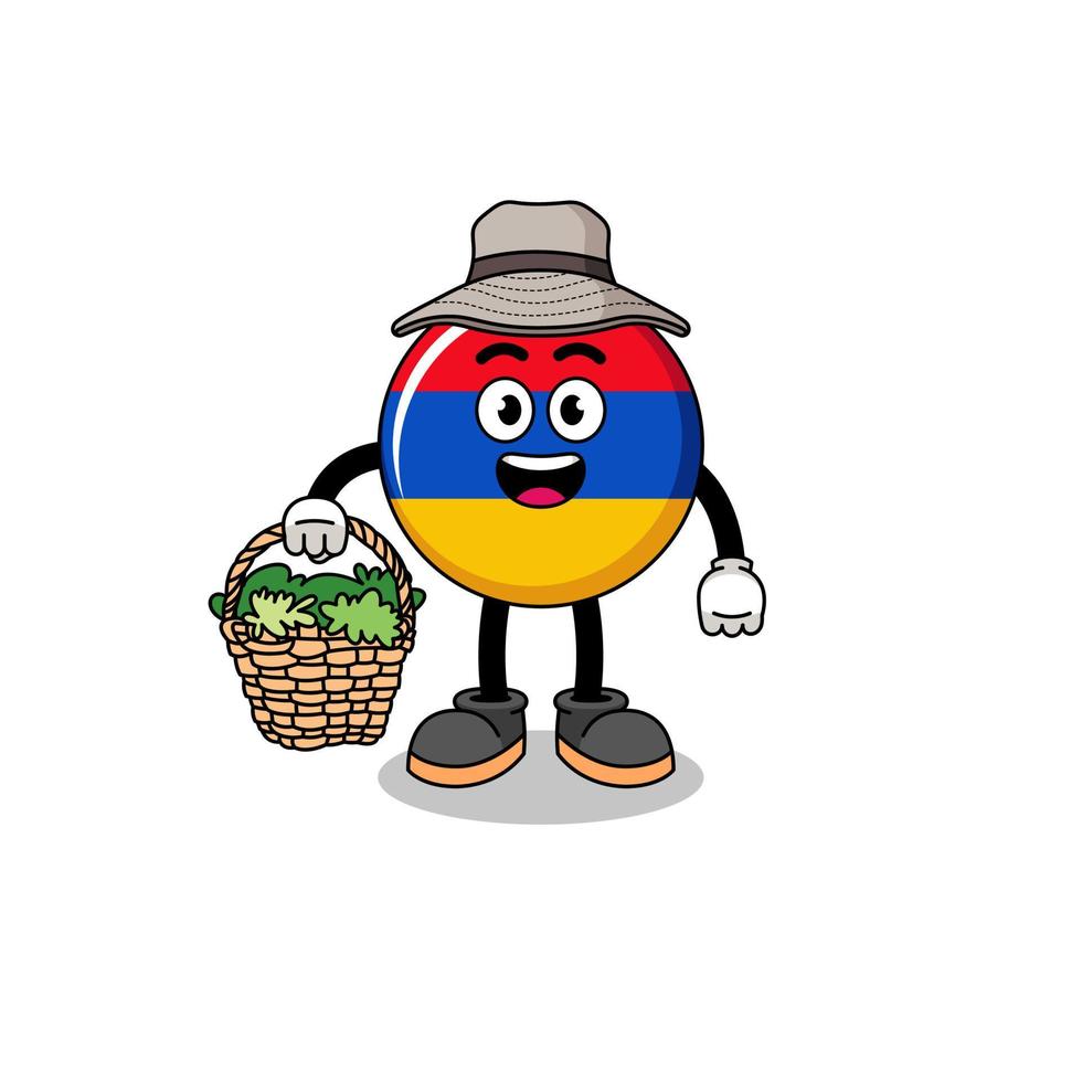 personaggio illustrazione di Armenia bandiera come un' erborista vettore