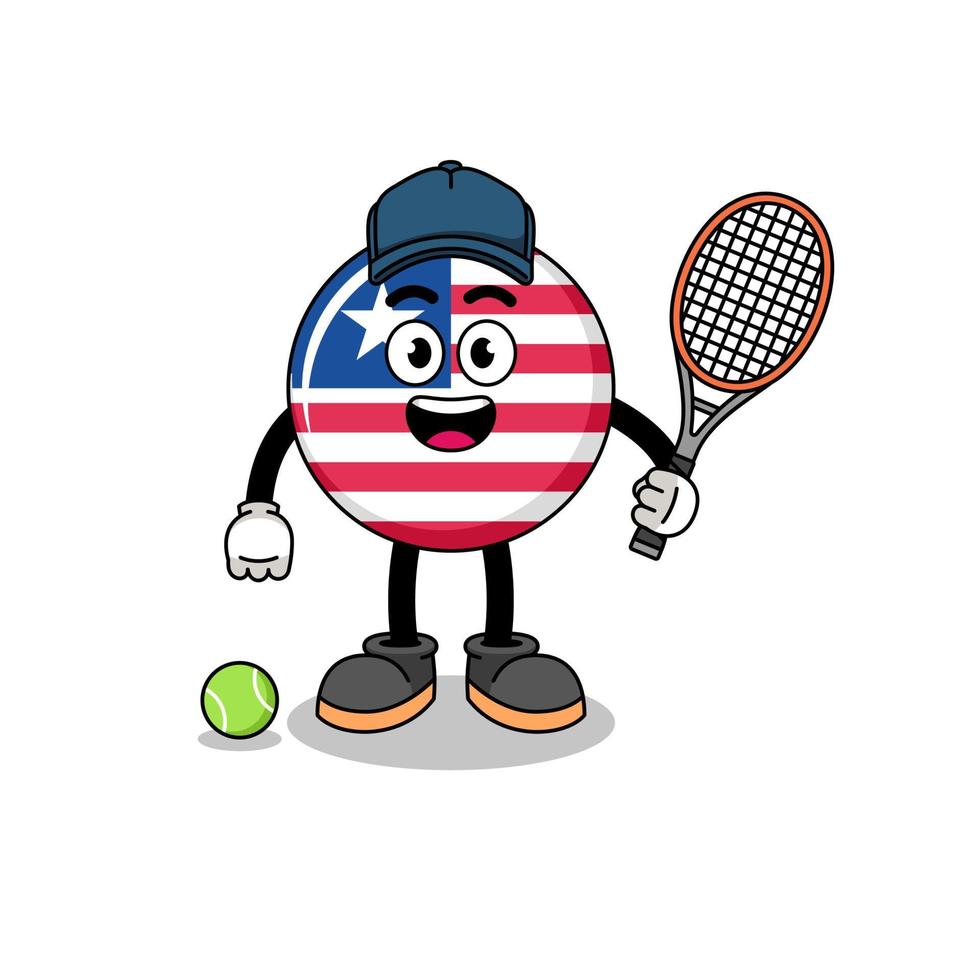 Liberia bandiera illustrazione come un' tennis giocatore vettore