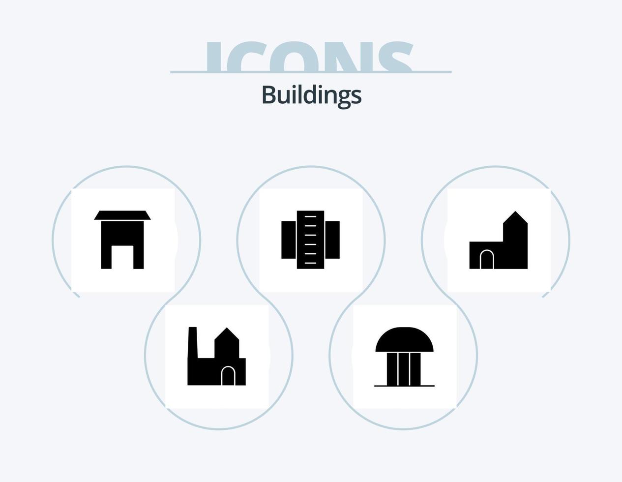 edifici glifo icona imballare 5 icona design. Residenziale appartamenti. città costruzione. tribunale. costruzione. negozio vettore