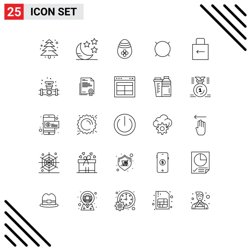 25 creativo icone moderno segni e simboli di sicurezza chiave Pasqua uovo freccia denaro contante modificabile vettore design elementi