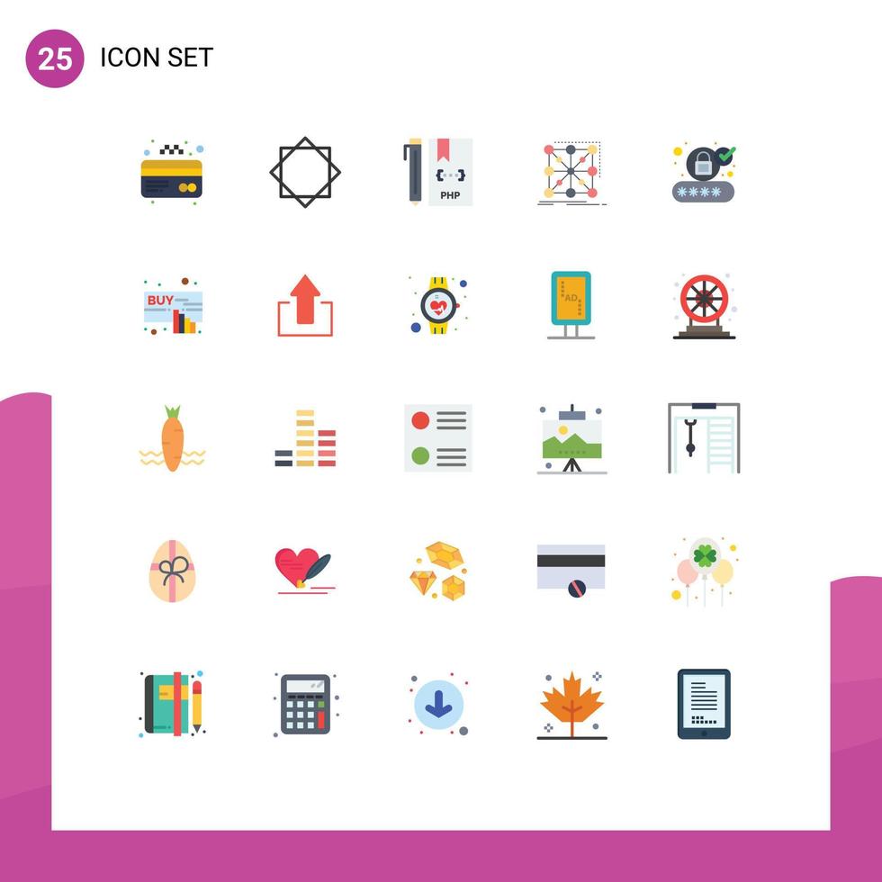impostato di 25 moderno ui icone simboli segni per account grappolo sviluppare App dati modificabile vettore design elementi