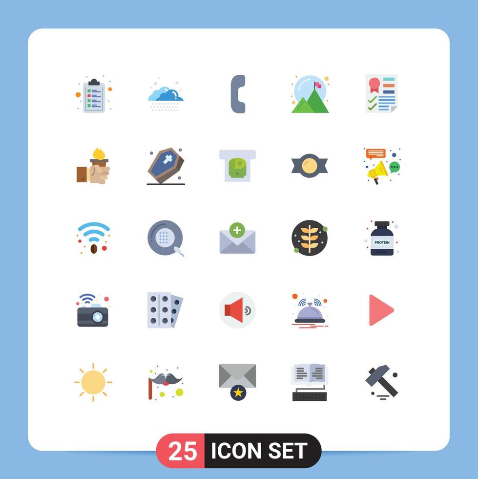 25 utente interfaccia piatto colore imballare di moderno segni e simboli di nastro pagina Telefono documento successo modificabile vettore design elementi