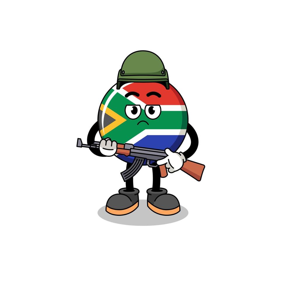 cartone animato di Sud Africa bandiera soldato vettore