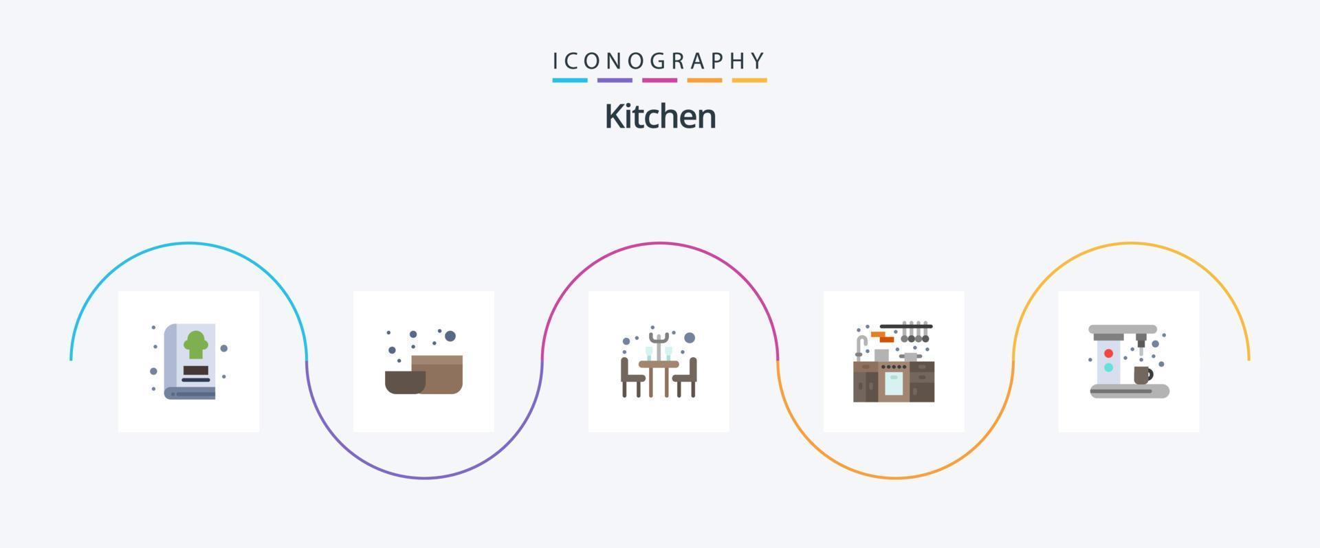 cucina piatto 5 icona imballare Compreso . cucina. ristorante. caffè. cucina impostato vettore