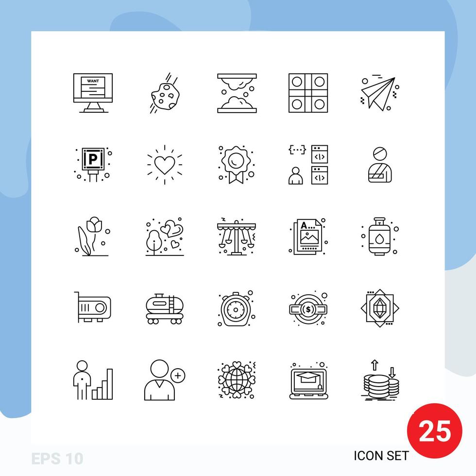 25 creativo icone moderno segni e simboli di ludo tavola gioco cometa pelle pelle modificabile vettore design elementi