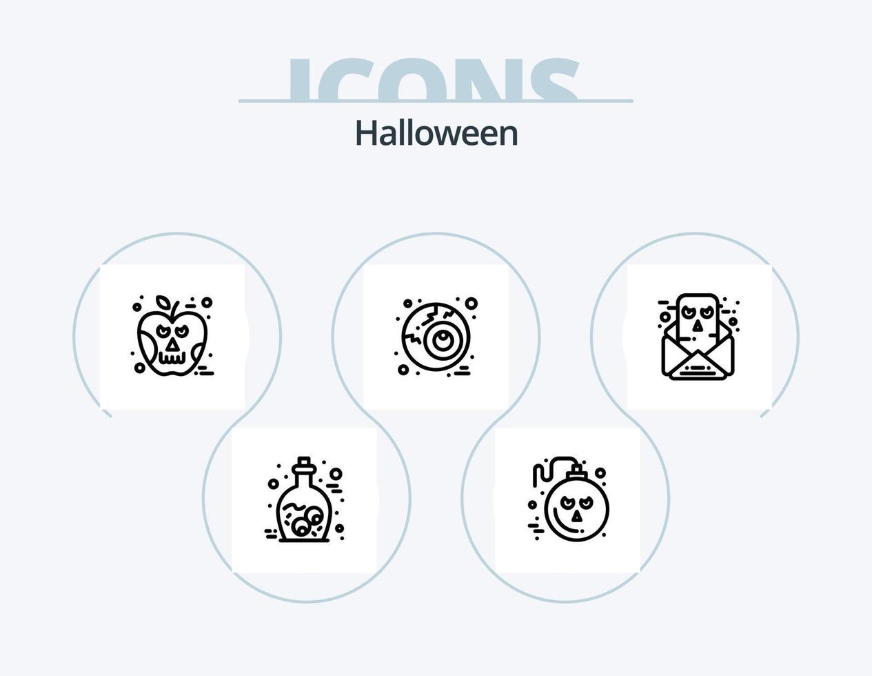 Halloween linea icona imballare 5 icona design. Halloween. zombie. Halloween. barattolo. occhio vettore