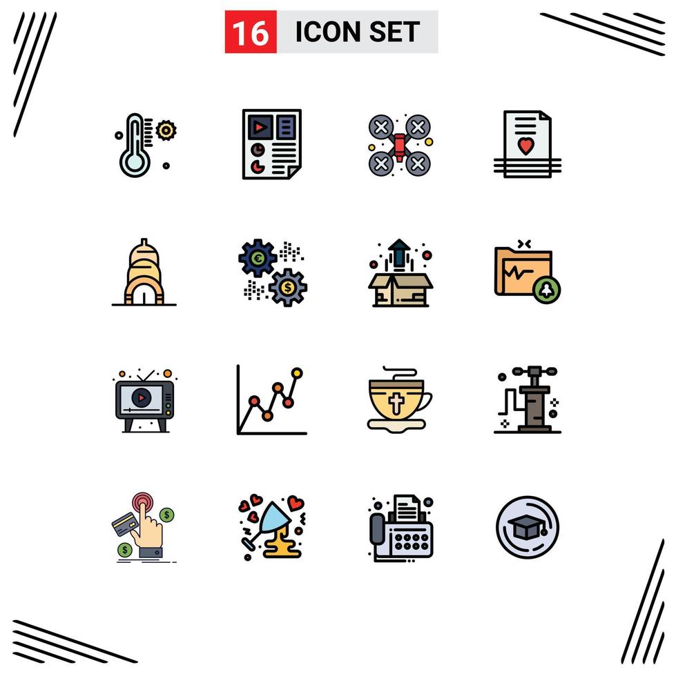 16 creativo icone moderno segni e simboli di chrysler amore Camera lettera cuore modificabile creativo vettore design elementi