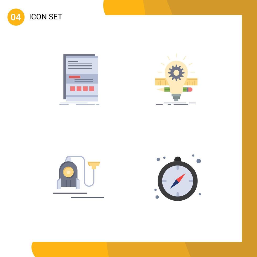 utente interfaccia imballare di 4 di base piatto icone di del browser scala pagina idea macchina modificabile vettore design elementi