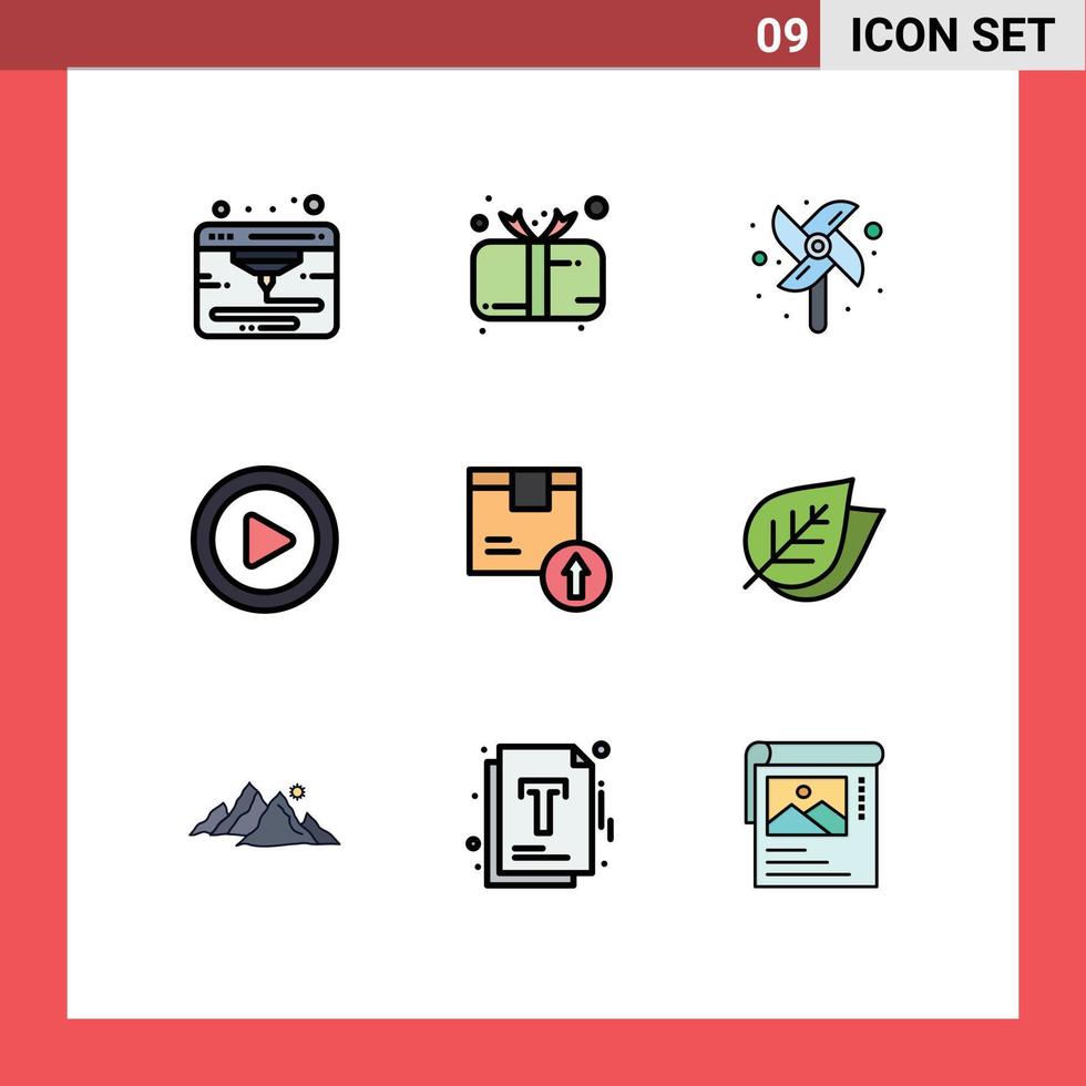 9 creativo icone moderno segni e simboli di logistica scatola giocattolo freccia su giocare modificabile vettore design elementi