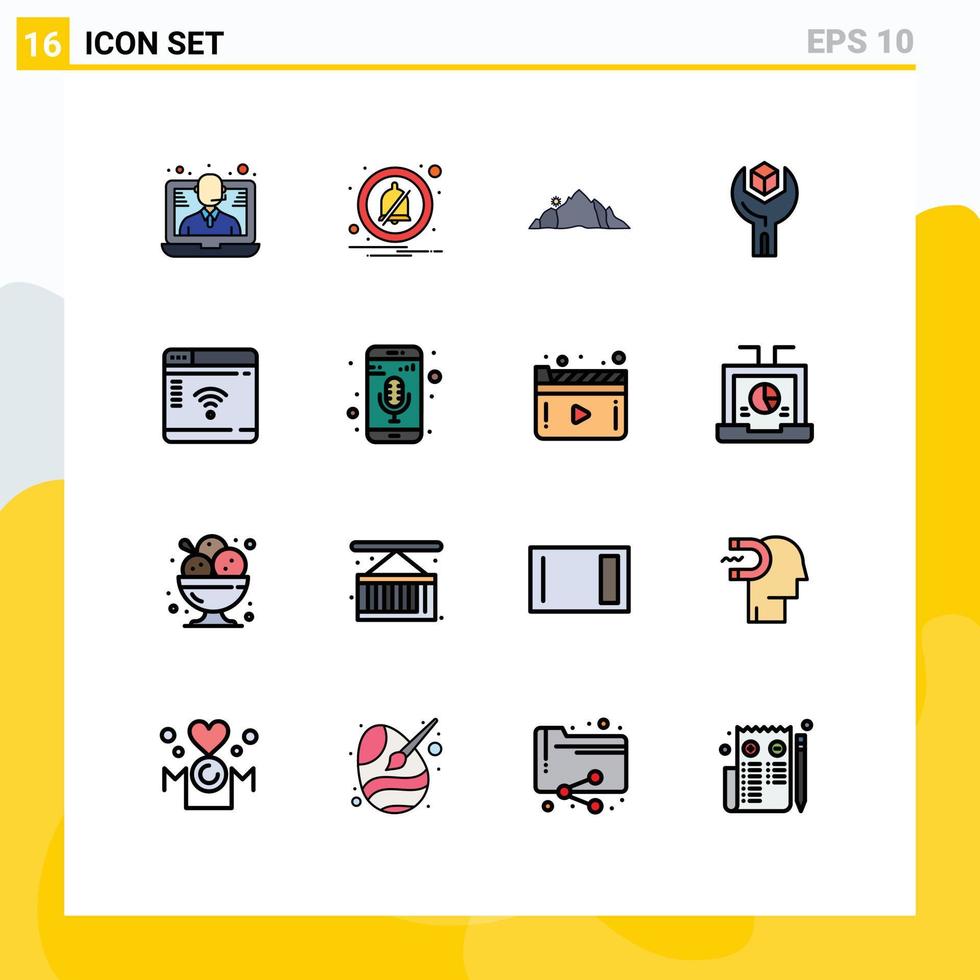 impostato di 16 moderno ui icone simboli segni per Internet sdk paesaggio Prodotto config modificabile creativo vettore design elementi