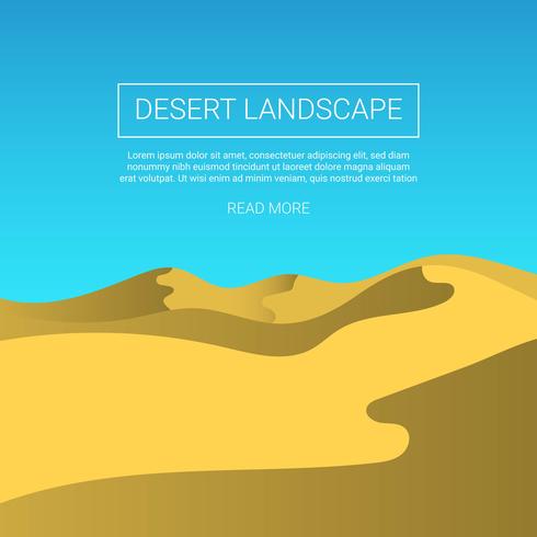 Fondo piano di vettore del paesaggio del deserto