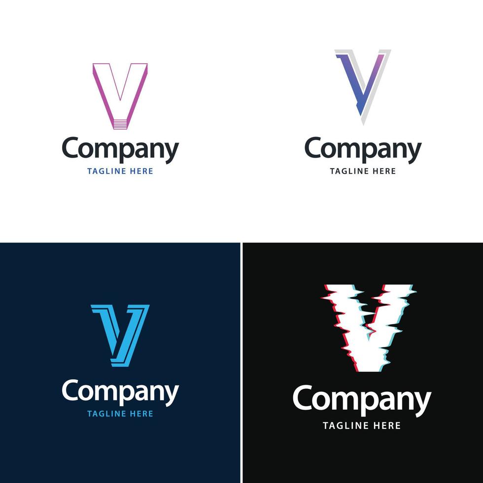 lettera v grande logo imballare design creativo moderno loghi design per il tuo attività commerciale vettore