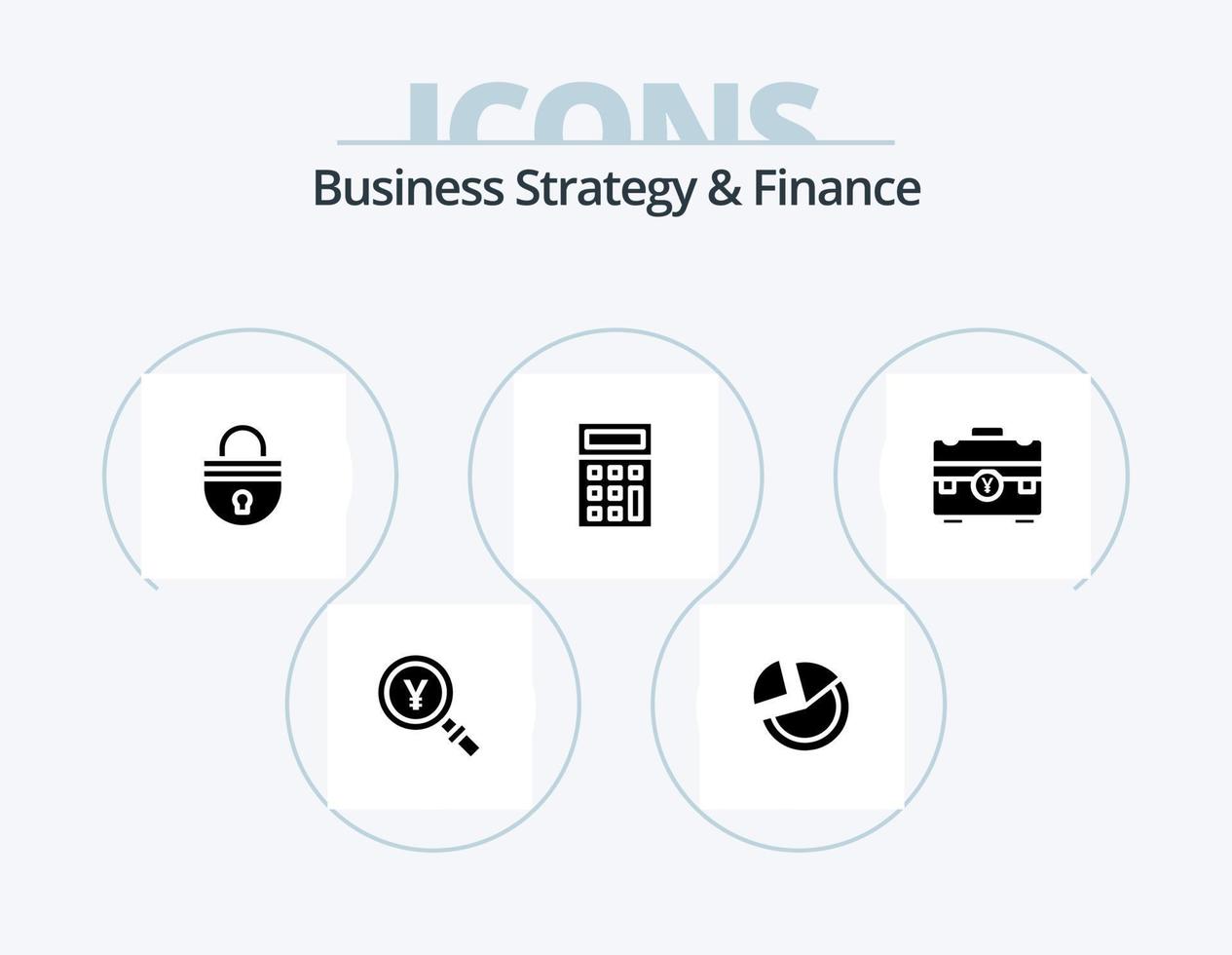 attività commerciale strategia e finanza glifo icona imballare 5 icona design. Accedere. parola d'ordine . statistico . sicuro . vettore