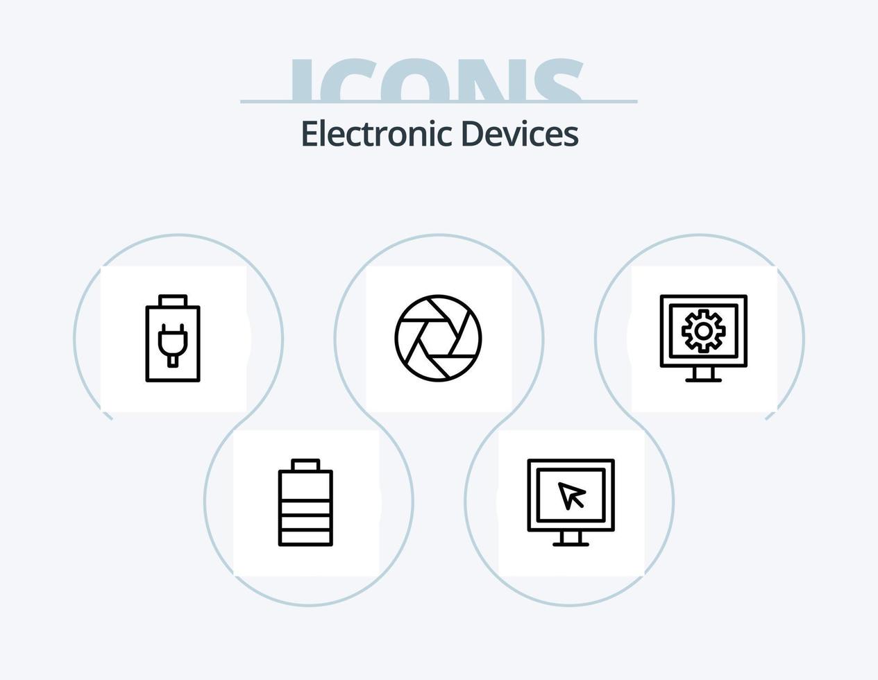 dispositivi linea icona imballare 5 icona design. . foto. inteligente. telaio. energia vettore