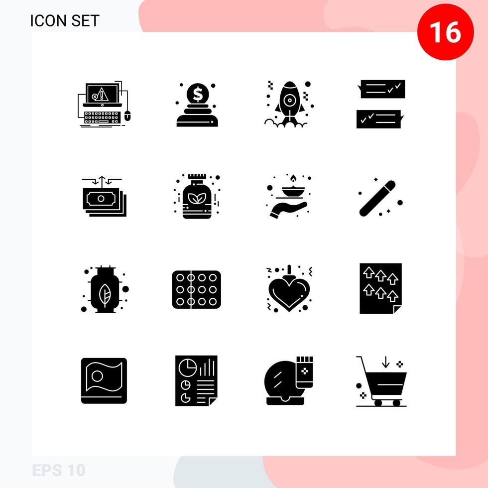 16 creativo icone moderno segni e simboli di dollaro discorso bolla App Aiuto Chiacchierare modificabile vettore design elementi