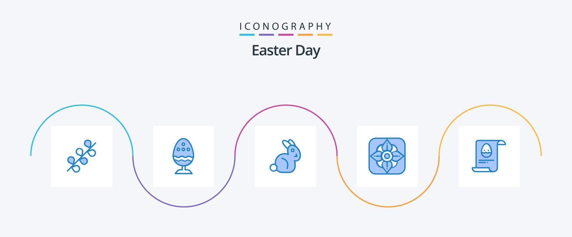 Pasqua blu 5 icona imballare Compreso aester. file. cibo. natura. fiore vettore