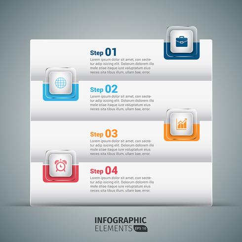 Modello di infografica passo dopo passo vettore
