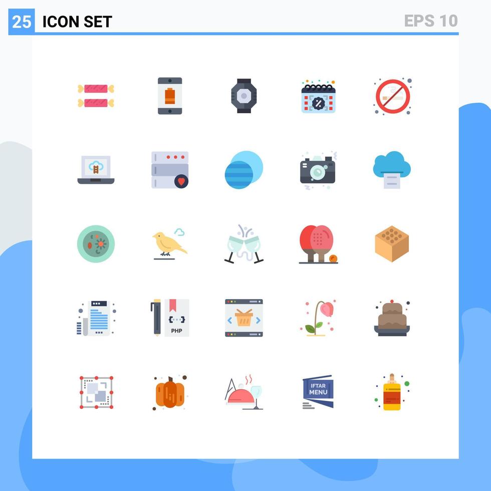 moderno impostato di 25 piatto colori e simboli come come giorno calendario mobile acquistare modulo modificabile vettore design elementi
