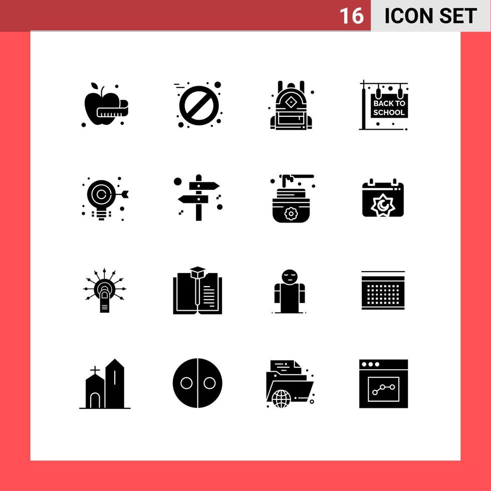 azione vettore icona imballare di 16 linea segni e simboli per decisione ragnatela indietro per scuola scopo lampadina modificabile vettore design elementi