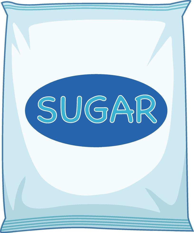 una confezione di zucchero su sfondo bianco vettore