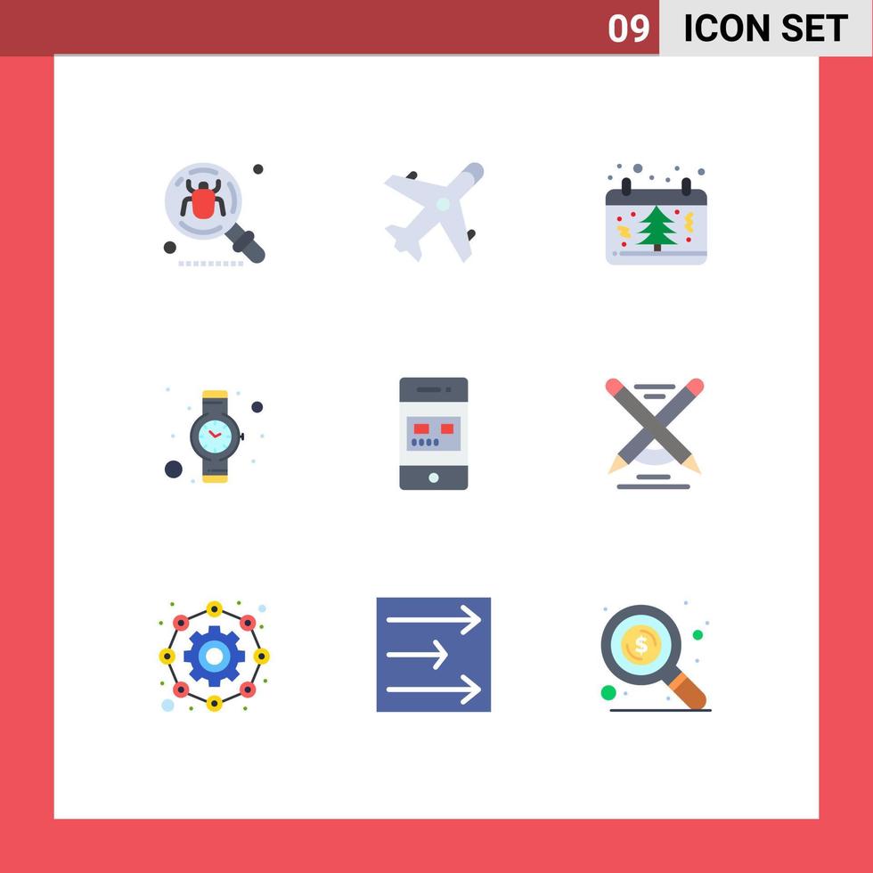 impostato di 9 moderno ui icone simboli segni per banca tempo shopping mano orologio albero modificabile vettore design elementi