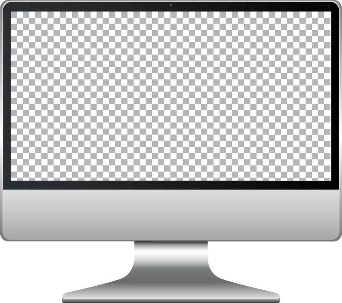 monitor di visualizzazione del computer isolato su sfondo bianco vettore