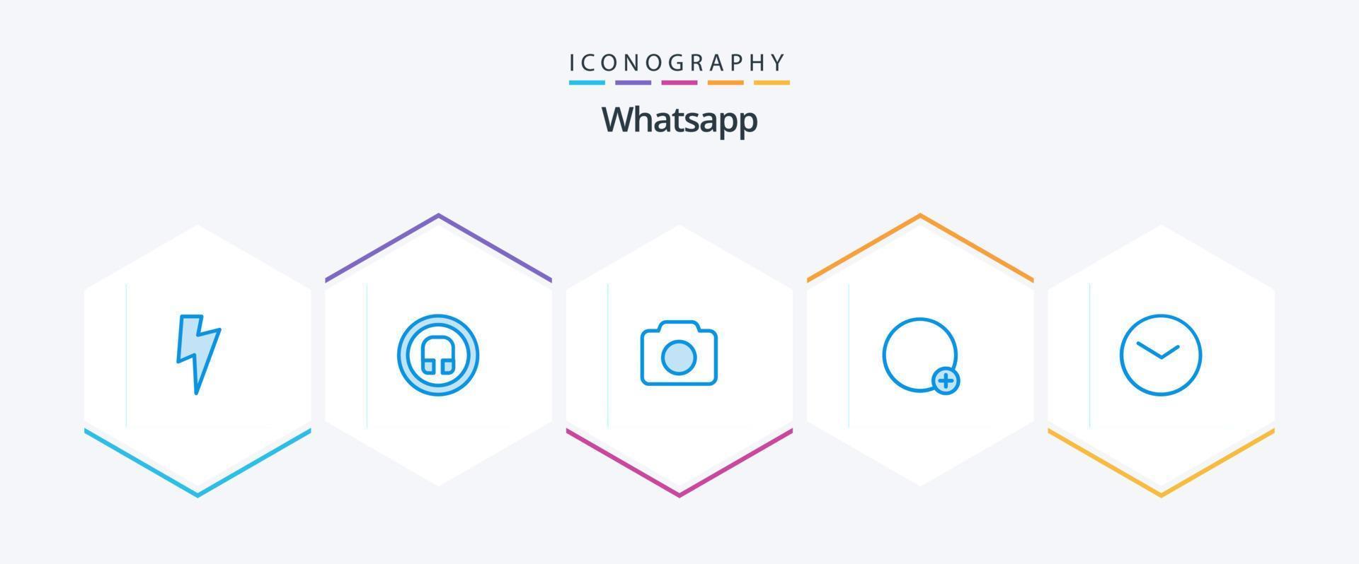 WhatsApp 25 blu icona imballare Compreso volta. di base. Immagine. ui. più vettore