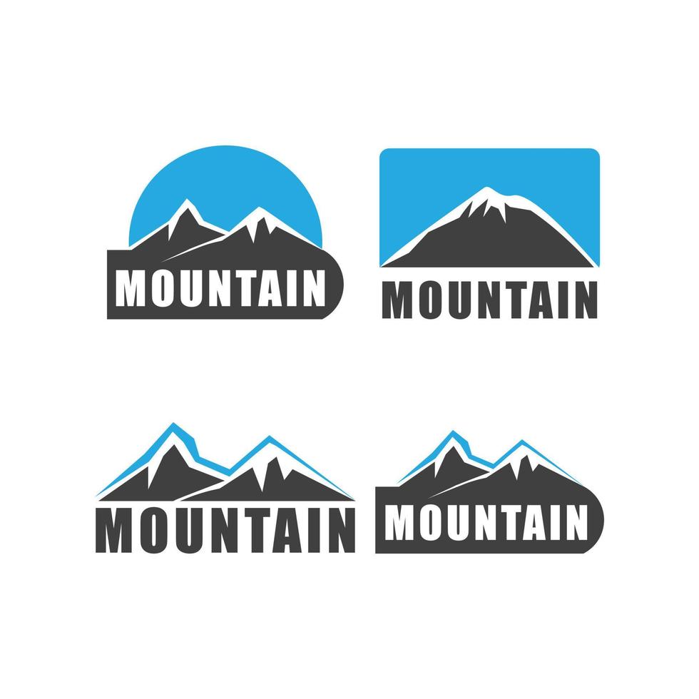 impostato di vettore montagna e all'aperto avventure logo