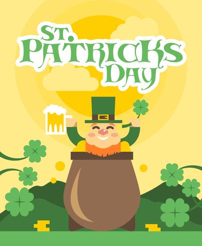 Vettore piano dell'illustrazione di giorno della st Patricks