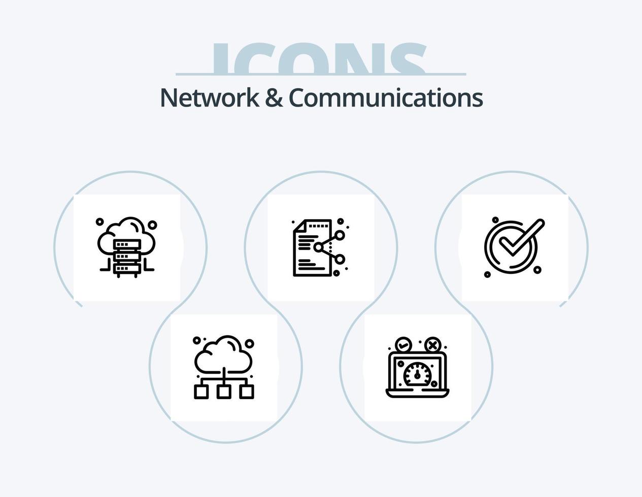 Rete e comunicazioni linea icona imballare 5 icona design. Internet. soluzione. obbiettivo. problema. domanda vettore