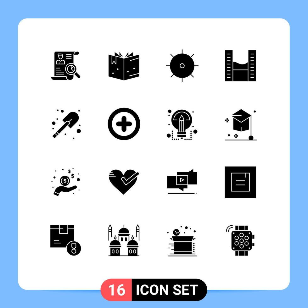 impostato di 16 moderno ui icone simboli segni per pala costruzione controllo gemello torri moderno modificabile vettore design elementi
