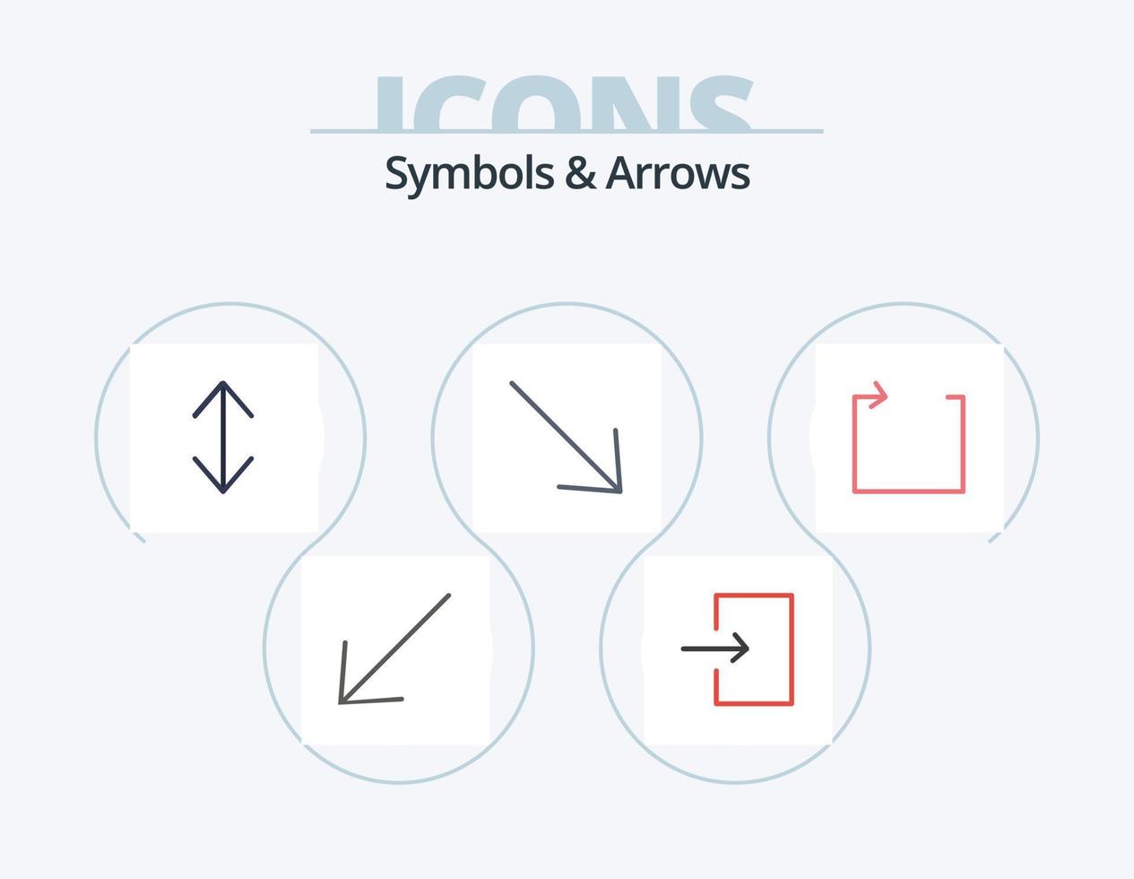 simboli e frecce piatto icona imballare 5 icona design. . . scala. ripetere. freccia vettore