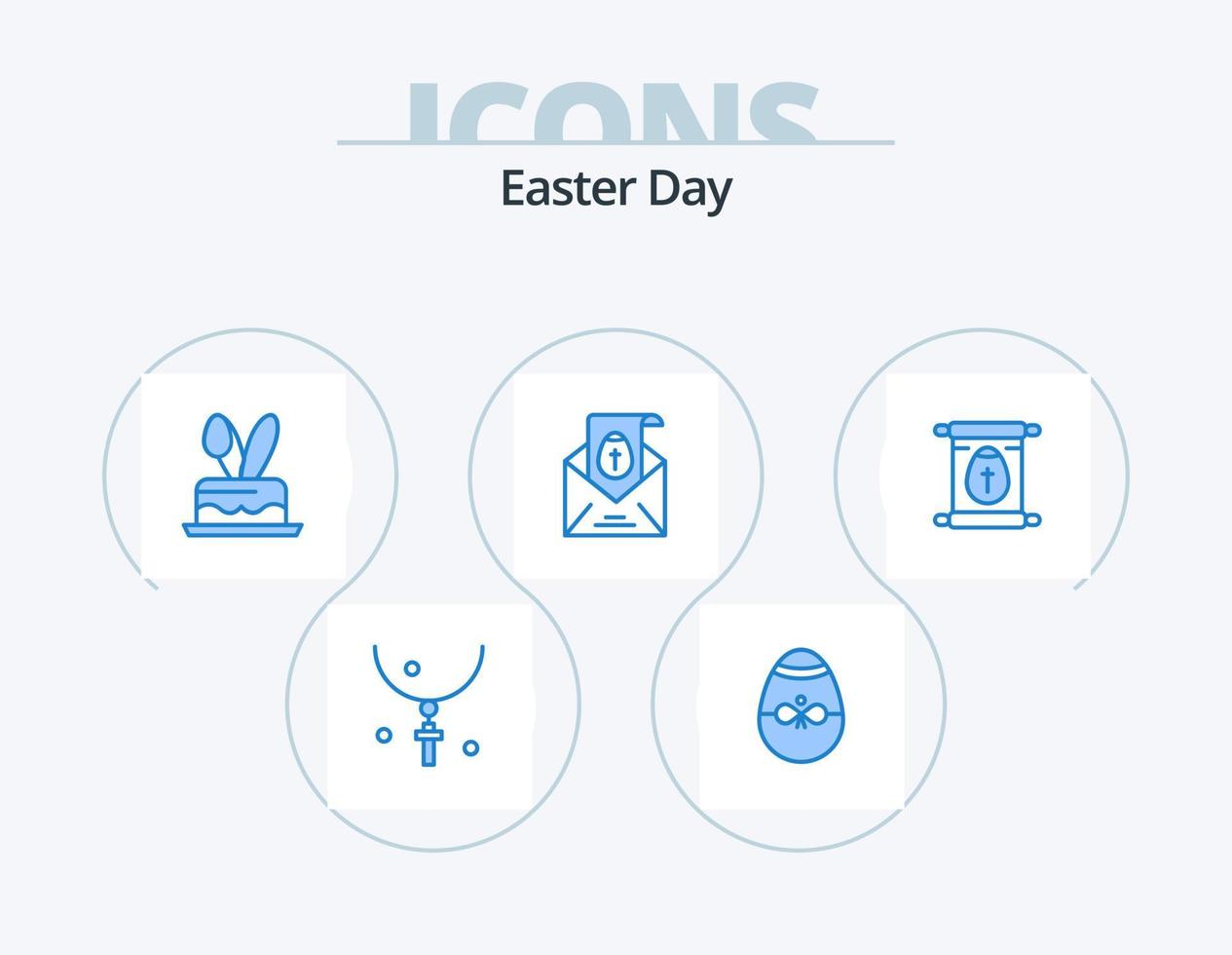 Pasqua blu icona imballare 5 icona design. vacanza. posta. Pasqua. massege. Pasqua vettore