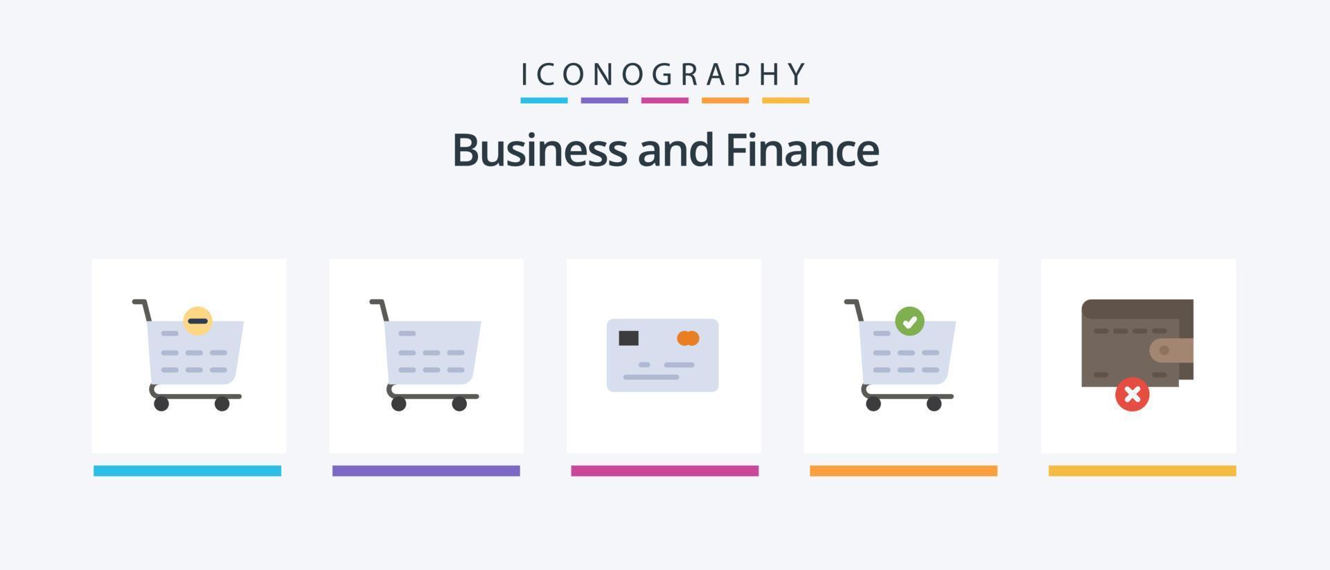 finanza piatto 5 icona imballare Compreso . pagamento. portafoglio. Elimina. creativo icone design vettore