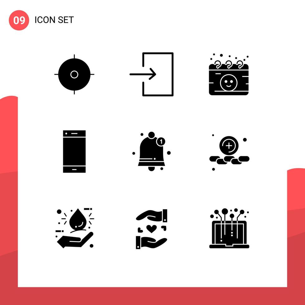 impostato di 9 moderno ui icone simboli segni per notifica inteligente Telefono ginecologia squillare contatto modificabile vettore design elementi