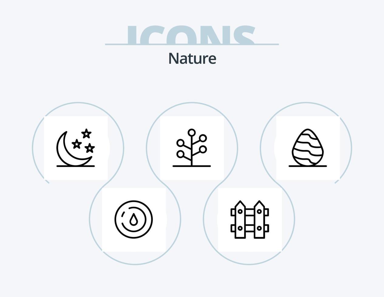natura linea icona imballare 5 icona design. pianta. le foglie. albero. crescita. giardinaggio vettore