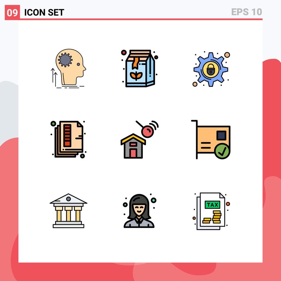 impostato di 9 moderno ui icone simboli segni per colore carta bevanda pagina ambientazione modificabile vettore design elementi