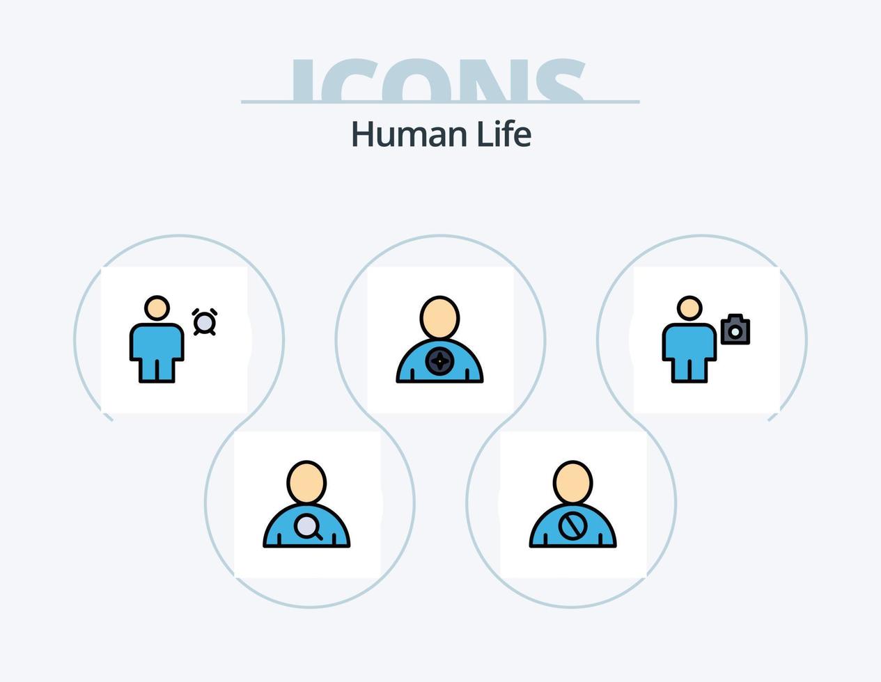 umano linea pieno icona imballare 5 icona design. umano. avatar. umano. profilo. descrizione vettore