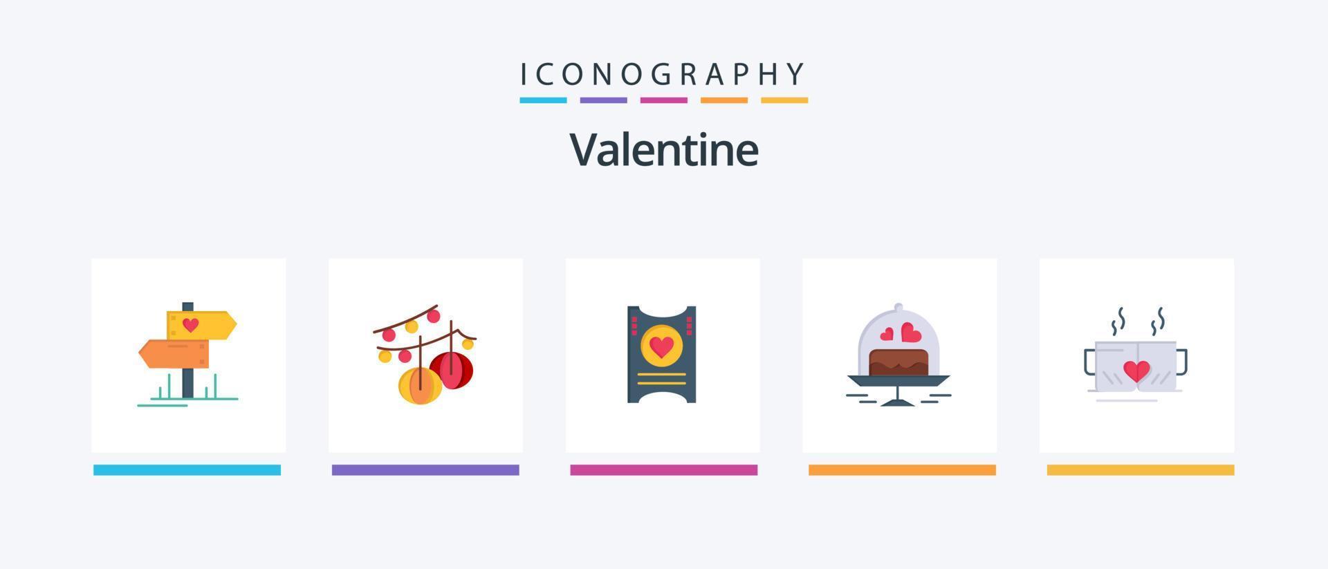 San Valentino piatto 5 icona imballare Compreso amore. amore. decorazione. giorno. san valentino. creativo icone design vettore