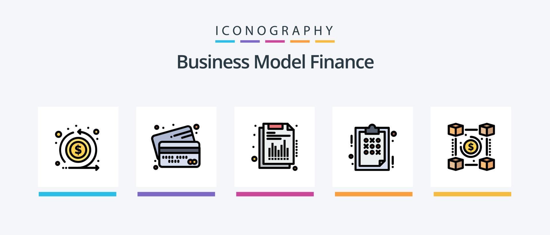 finanza linea pieno 5 icona imballare Compreso i soldi. privato. pagamenti. portafoglio. attività commerciale. creativo icone design vettore