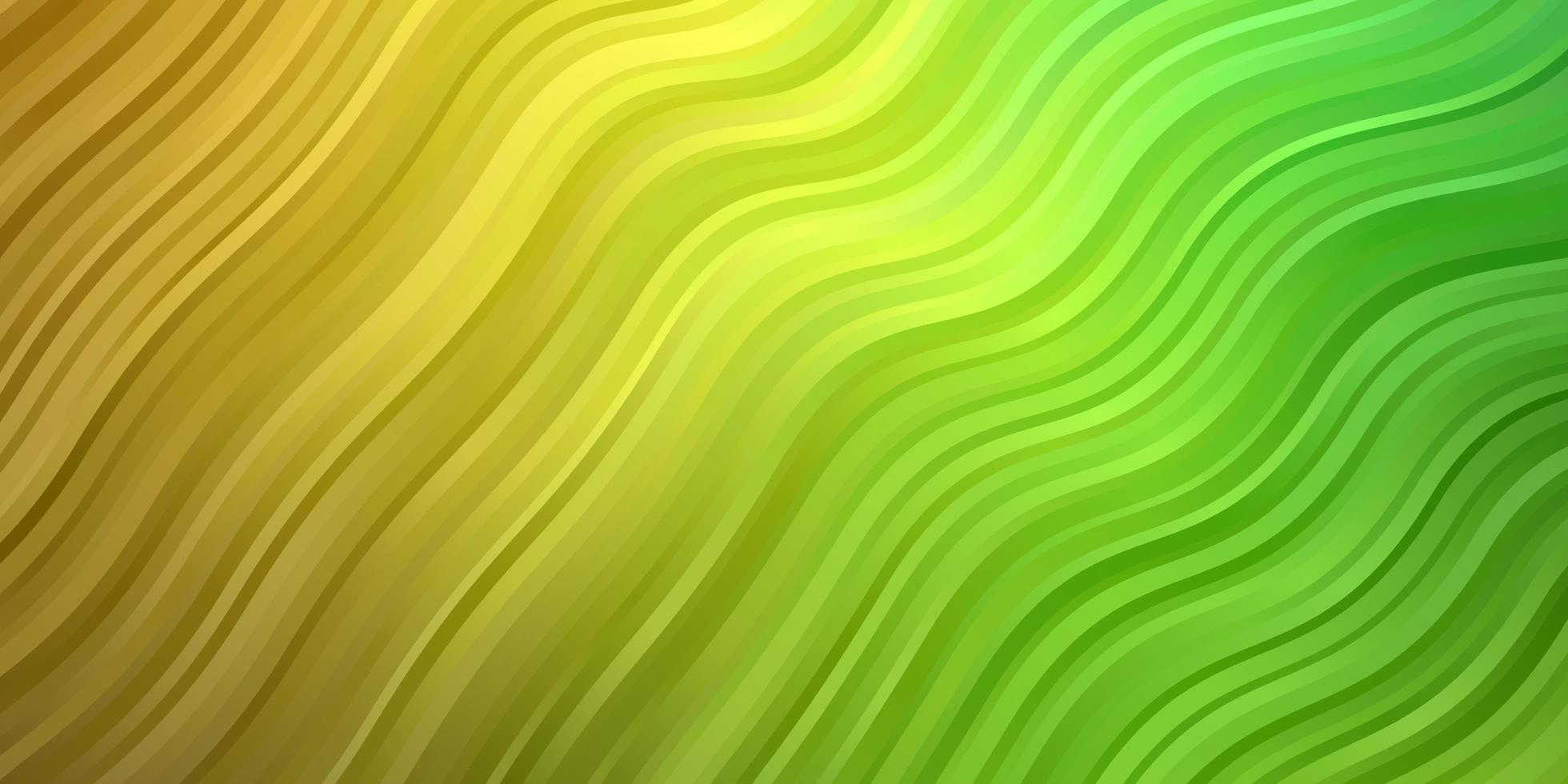 sfondo vettoriale verde chiaro, giallo con curve.