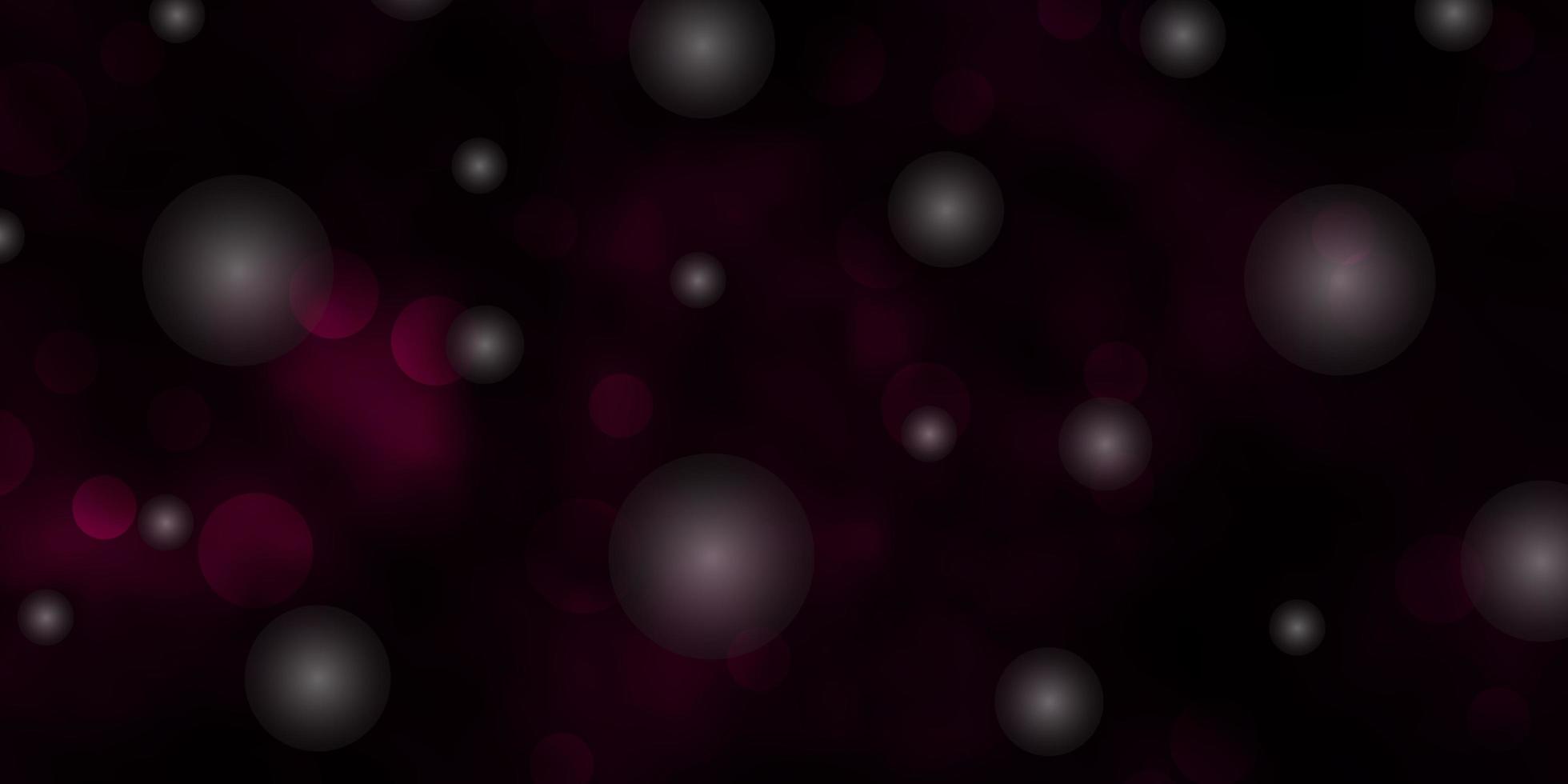 sfondo vettoriale rosa scuro, blu con cerchi, stelle.