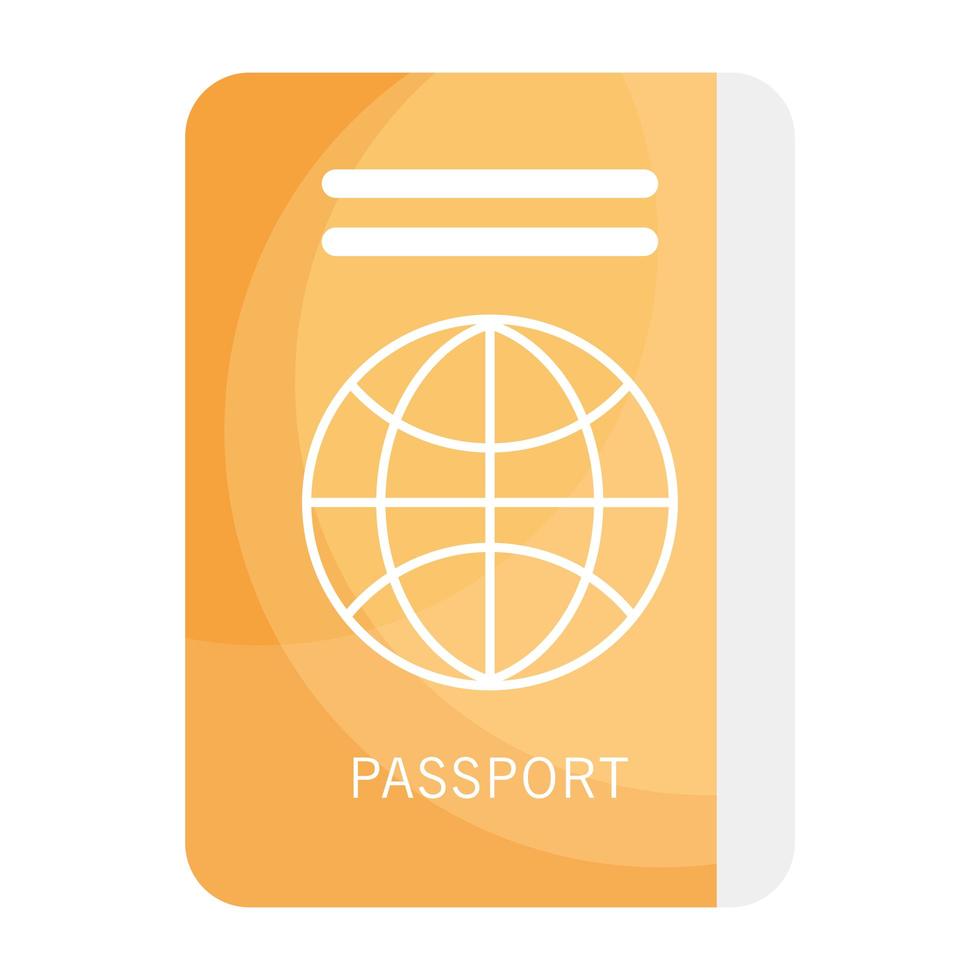 passaporto documento di viaggio isolato icona di stile vettore