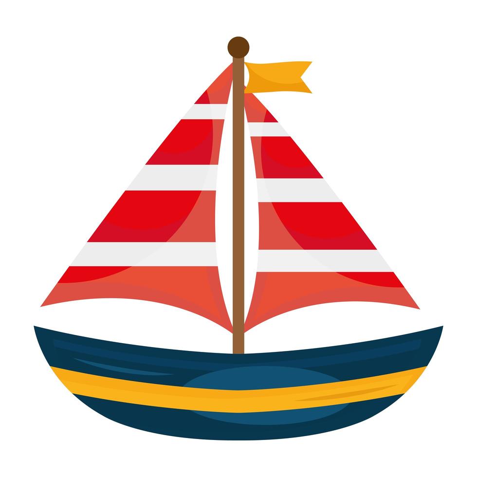icona di stile isolato viaggio in barca a vela vettore