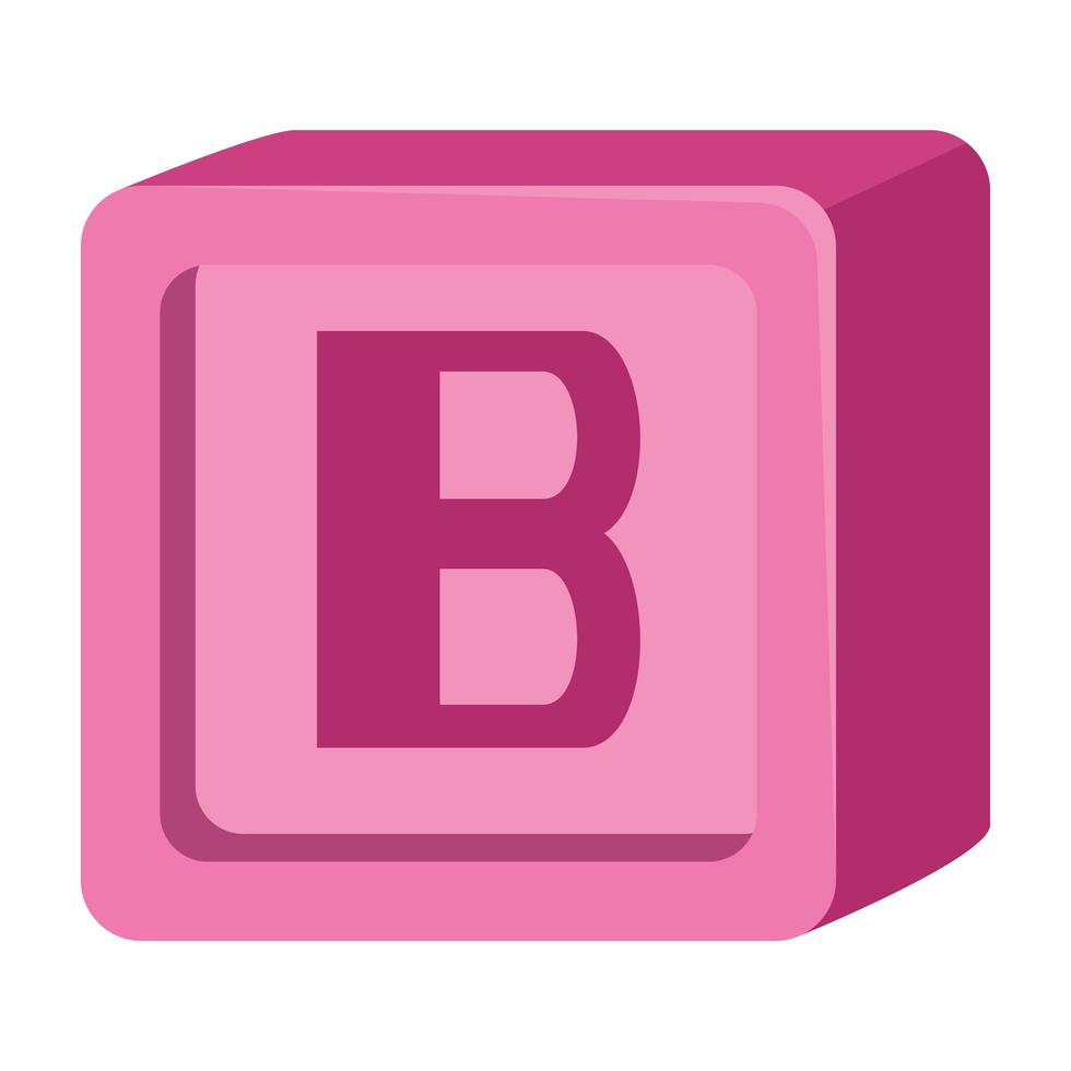 alfabeto blocco giocattolo bambino con la lettera b vettore