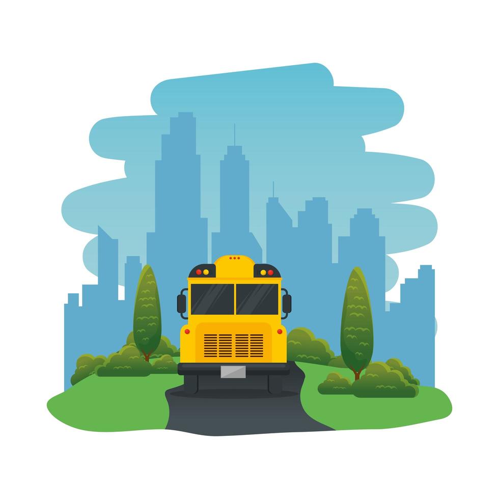icona isolata di trasporto di scuolabus vettore