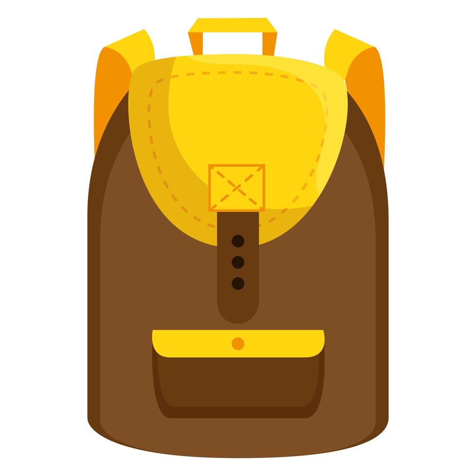 icona isolata di rifornimento del sacchetto di scuola vettore