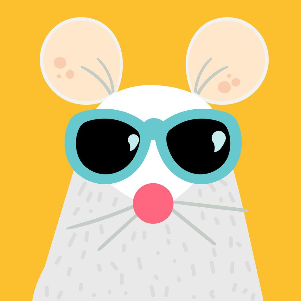 illustrazione di vettore del personaggio dei cartoni animati del mouse divertente